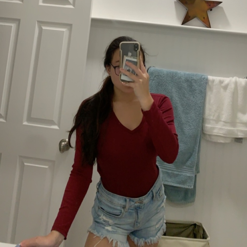plain red v neck
